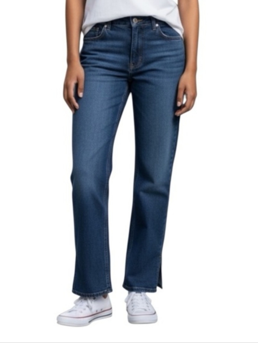 Loft Women's Size 16 Straight Jeans Zip Side Slits Classic Denim Jeans! NWT